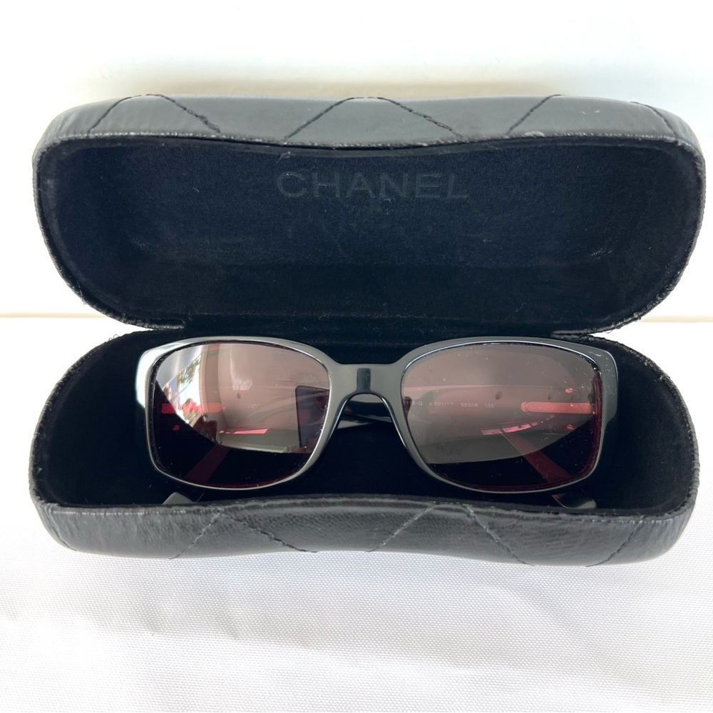 CHANEL 5115-Q c.501/87 Rectangle Curved Lens Black CC Frame Prescription Glasses